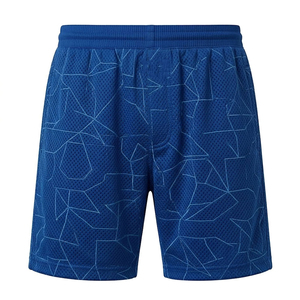 Wholesale Custom Men's Basketball Shorts Mesh Double <b>Layer</b> Plus Size Blue Breathable Quick Dry Comfortable Pockets High Quality - Product Image 1
