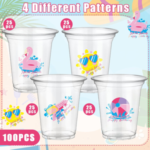 BPA Free Biodegradable Waterproof Eco-Friendly <b>Plastic</b> <b>Cups</b> Lids Bulk Pack Iced Coffee Cold <b>Drinks</b> Juice Disposable For Party - Product Image 5