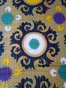 Cubrecama Floral con Estampado de Pájaros, Estilo Bohemio, Moderno, para Todas las Estaciones, de Mezclilla Estampada, con Relleno de Algodón Hecho a Mano, para Uso Doméstico - Product Image 5