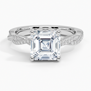 Bague SOJ 07 en argent plaqué 925, coupe Asscher, luxueuse petite bague en moissanite torsadée, certifiée GRA 2ct D, pour mariage ou anniversaire - Product Image 1