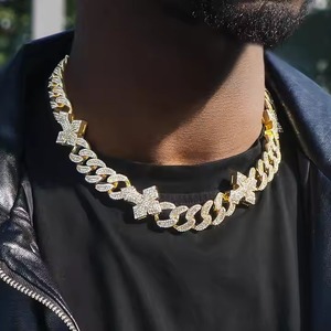 Fully <b>Iced</b> Out Silver Plated Cuban Link <b>Chain</b> with Round Cut Diamond IGI Certified Gift for India Weddings Hip Hop Style - Product Image 3