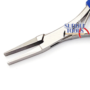Pince à bec plat micro-fine, lèvres lisses, 130 mm, en acier inoxydable, pour bricolage, bijouterie, moulage, horlogerie, modélisme, orfèvrerie - Product Image 1