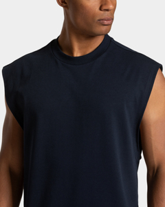 Camiseta sin mangas oversize para hombre al por mayor, de poliéster y algodón, cuello redondo, ajuste relajado, ropa casual de calle para hombre al por mayor - Product Image 3