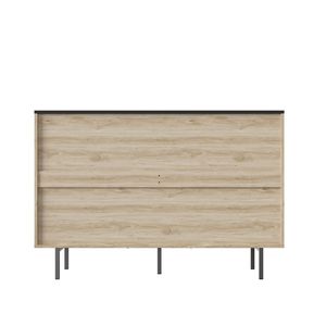 Modern Minimalist Bedroom <b>Storage</b> Cabinet Fluted Six-Drawer Organizer with Large Capacity Two Tone Design - Product Image 4