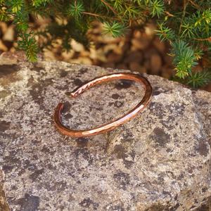 Pure Copper Magnetic Hammered Bangle | Handcrafted in India | Natural Healing Unisex Jewellery | Antique Modern <b>Boho</b> Chic - Product Image 6