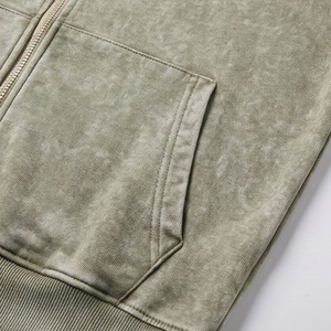 Ensemble de jogging vintage personnalisé à prix avantageux, survêtement zippé délavé à l'acide, sweat à capuche et pantalon de survêtement pour homme, style streetwear - Product Image 5