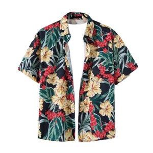 Camisa hawaiana con estampado floral retro para hombre, camiseta de manga corta de playa de un solo pecho para vacaciones de verano, mascaradas para hombre - Product Image 4