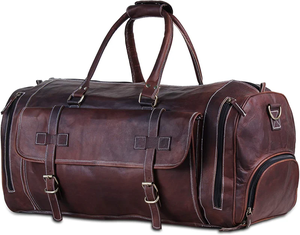 Sac de voyage en cuir de chèvre véritable avec compartiment à chaussures, sacs à main de marques célèbres, sacs en cuir vintage faits à la main - Product Image 3