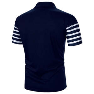 เสื้อโปโลชายลายทาง ผ้าฝ้ายคุณภาพสูง พิมพ์ลายเทคนิคพิเศษ ทรงหลวม ระบายอากาศดี สินค้ามาใหม่ - Product Image 3