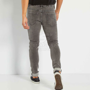 Jean slim fit extensible pour homme, tissu doux, style streetwear moderne, effet délavé. - Product Image 4