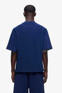 <b>mens</b> <b>navy</b> <b>blue</b> dark <b>blue</b> plain solid blank raglan sleeve relaxed fit short sleeve tshirt crewneck basic tee top - Product Image 2