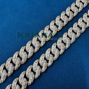Men's 18K Gold Plated S925 Silver Filled Moissanite <b>Statement</b> <b>Necklace</b> Hiphop Link Chain Everyday Wear - Product Image 5