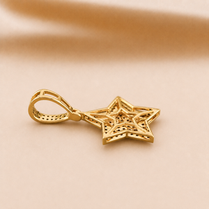 จี้รูปดาวชุบทองคำขาว 14K ประดับเพชรโมอิสซาไนต์ทรงกลมเจียระไนแบบบริลเลียนท์ สำหรับเครื่องประดับผู้ชาย - Product Image 5