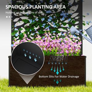 Fioriera da Giardino in Metallo Autoportante o da Parete con Traliccio per Piante Rampicanti, Vasi e Fioriere per Patio e Balcone - Product Image 4