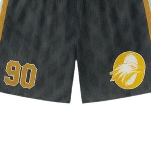 Unisex Gray Gold Lacrosse <b>Shorts</b> <b>Polyester</b> Athletic Uniform Lightweight Team Sports Wear Training Apparel - Product Image 6
