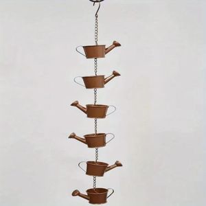 Chaîne de pluie en fer robuste pour zones à fortes précipitations, drainage des toits et décoration paysagère extérieure - Product Image 4