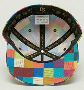 Checkered <b>Snapback</b> <b>Cap</b> 6-Panel Adjustable Unisex Fashion Hat Embroidered Bujang Logo Front Panel Casual Spring Summer - Product Image 2