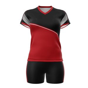Ensemble de maillots de volley-ball personnalisés en gros pour femmes, uniforme sans manches avec short et manchons de bras, vêtements de sport par sublimation, OEM - Product Image 3
