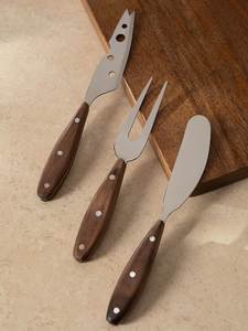 Juego de Cuchillos para Queso con Mango de Madera, Hojas de Acero Inoxidable, Duraderos, Solo Lavar a Mano - Product Image 6