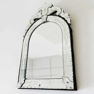 Venetian <b>small</b> <b>mirror</b> etched <b>mirror</b> glass floral <b>mirror</b> Accent for Modern Interior, Fireplace & Luxury Wall Styling - Product Image 3