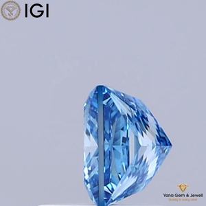 Diamant de laboratoire CVD de forme PRINCESS de 1,00 CARAT avec certificat IGI, couleur bleu vif fantaisie, clarté VS1, pour un beau cadeau - Product Image 3