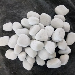 Matte Snow White Oval Garden Pebble Natural Marble Stone for Outdoor Landscaping Park & Filter Media Bulk Direct Factory Supply - Product Image 1