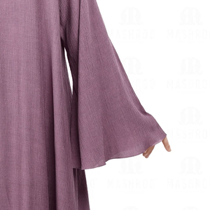 Pakistan Modest High Quality Linen/Cotton/Polyester Embroidery Seamless Lightweight Quick Dry Breathable <b>Flared</b> Hem Muslim Women - Product Image 6