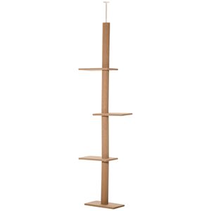 Centro Attività per Gatti Naturale, Torre Rampicante per Gatti da Terra a Soffitto con Tiragraffi Rivestiti in Sisal per Gattini - Product Image 1
