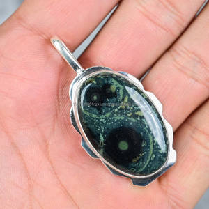 Colgante de Plata de Ley 925, colgante de jaspe Kambaba, colgante de diseñador de plata, regalo para ella, regalo de Navidad - Product Image 1