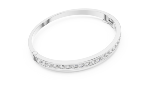 Brazalete de Oro Blanco con Diamante Cultivado en Laboratorio, Corte Brillante Redondo, Chapado en Rodio, Joyería para Mujer, Regalo - Product Image 4