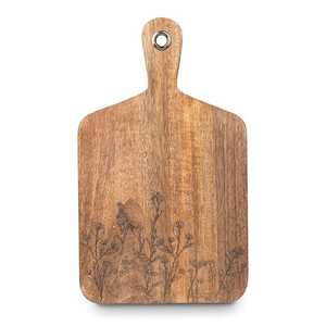 Tabla de Cortar Rectangular de Madera con Diseño Floral Pintado, Artesanía Rústica, Asa de Taza, Decoración Duradera para Cocina y Hogar - Product Image 2