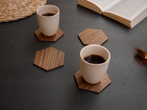 Wood Hexagon Coaster Set Modern Non-Slip Table <b>Mats</b> for Coffee Cups Home <b>Kitchen</b> Dining Decor Customizable wooden coaster - Product Image 2
