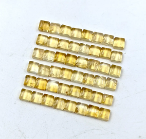 Citrines de qualité AAA, cabochons jaunes carrés, pierres précieuses naturelles 3x3 mm, fabrication de bijoux, cristal de guérison, prix de gros - Product Image 4