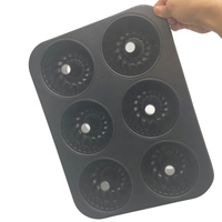 Moule à muffins en acier au carbone antiadhésif en forme de fleur 6 tasses, certifié FDA LFGB, compatible four, écologique, passe au lave-vaisselle, facile à utiliser