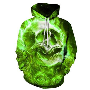Sudadera de Moda Masculina, Estilo Hip-Hop, Ecológica, Resistente al Viento, Tejida, 100% Poliéster, con Estampado Digital, Diseño de la Noche Estrellada de Van Gogh - Product Image 3