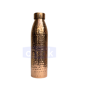 Elegant Classic Hammered <b>Copper</b> Eco-Friendly Reusable <b>Drinking</b> <b>Bottle</b> for Home Travel Office Wellness - Product Image 5