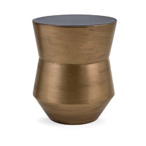 Tabouret en aluminium fait main de haute qualité en promotion – Mobilier de qualité supérieure, tabouret en métal avec finition dorée, ottoman en laiton - Product Image 6