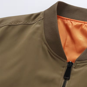 Bomber <b>Jacket</b> for Adult <b>Slim</b> <b>Fit</b> Polyester Unisex Autumn Winter Full Zip up Vintage Front Logo Windproof Eco-Friendly - Product Image 4