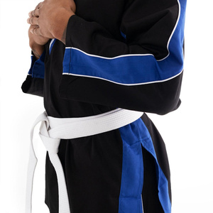RTS Wholesale Price Unisex Taekwondo Uniform Red White Color Blocked Regular Fit Martial Arts Wear Kit With Black Belt AS-TG-108 - Product Image 4