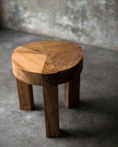 Modern Teak Wood <b>Round</b> <b>Side</b> <b>Table</b> Durable & Movable for Living Room Furniture - Product Image 1