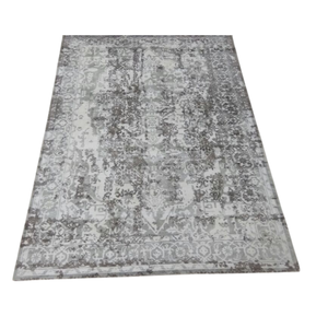 Alfombra de Lana Tejida a Mano, Estilo Vintage, Desgastada, Personalizada, Transicional, Beige y Gris, de Pelo Corto, para Hogares Modernos - Product Image 5