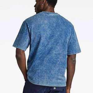T-shirt surdimensionné en tricot pour homme, nouvelle conception de haute qualité, lavage à l'acide, 100% coton, t-shirt lavé - Product Image 5