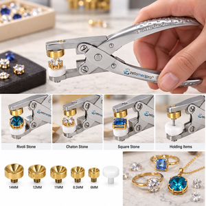 Alicates de Engaste Inteligentes Paralelos con Cabezas Desmontables para Engaste de Piedras Cuadradas Rivoli Chaton Zetomed Pro - Product Image 2