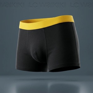Caleçons longs en fibre de bambou noirs pour hommes, taille moyenne, confortables et respirants, pour adultes, étudiants et adolescents - Product Image 4