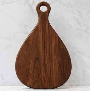 Heavy Duty Walnut Stained Mango Wood Chopping <b>Board</b> <b>Paddle</b> Cheese <b>Board</b> with Round Hanging Hole Display Platter - Product Image 3