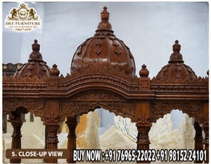 Compre Mueble de Madera de Teca para Templo Siddhivinayak, Desmontable, Tamaño Personalizado, Madera Maciza Tallada a Mano, Fabricante de Gabinetes para Pooja Ghar, EE. UU. - Product Image 6