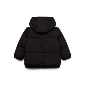 Veste matelassée à capuche unisexe, manteau d'hiver noir, fermeture éclair, couleur unie, rembourrage épais en polyester, coupe régulière, coupe-vent - Product Image 2