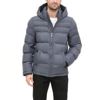 Veste matelassée décontractée pour homme, design unique, couleur unie, fermeture éclair intégrale, coupe-vent, hiver, veste matelassée à bulles