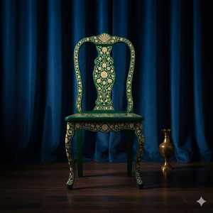 Fauteuil d'appoint fait main avec incrustations en os |   Design floral botanique - Product Image 3