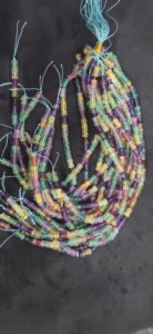 Perles de Fluorite Naturelle Premium en Forme de Tube, Colorées et Facettées, Vente en Gros, Meilleure Qualité - Product Image 3